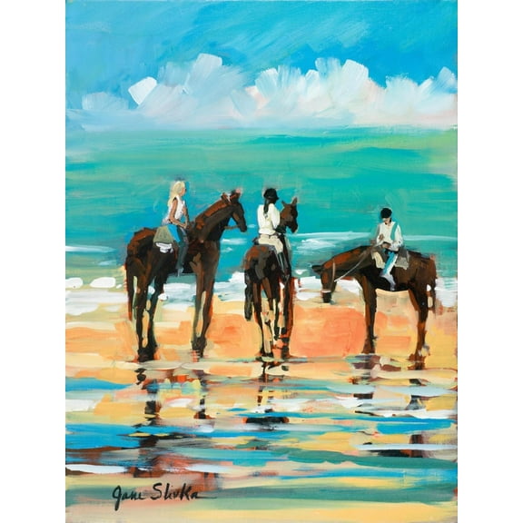 Art.com Horses on the Beach Art Print by Jane Slivka, 12" x 16"
