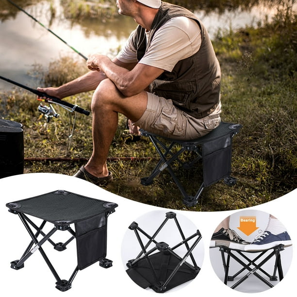LSLJS Outdoor Folding Stool, Portable Fishing Chair, Square Stool