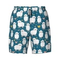 thumbnail image 4 of Lsque Mens Swim Trunks Cute Sheep And Hearts Pattern - Bathing Suit Compression Liner - Beach Swim Shorts Swimwear - (S-3XL) - Stretch Quick Dry -Small, 4 of 9