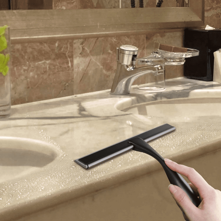 Shower Squeegee for Shower Doors 10 Inch Bathroom Squeegee for  Windows,Kitchen,Mirror and Car Glass, Stainless Steel