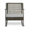 thumbnail image 5 of Real Flame 9701 Calvin 37" Wicker Outdoor Rocking Chair - Grey, 5 of 7