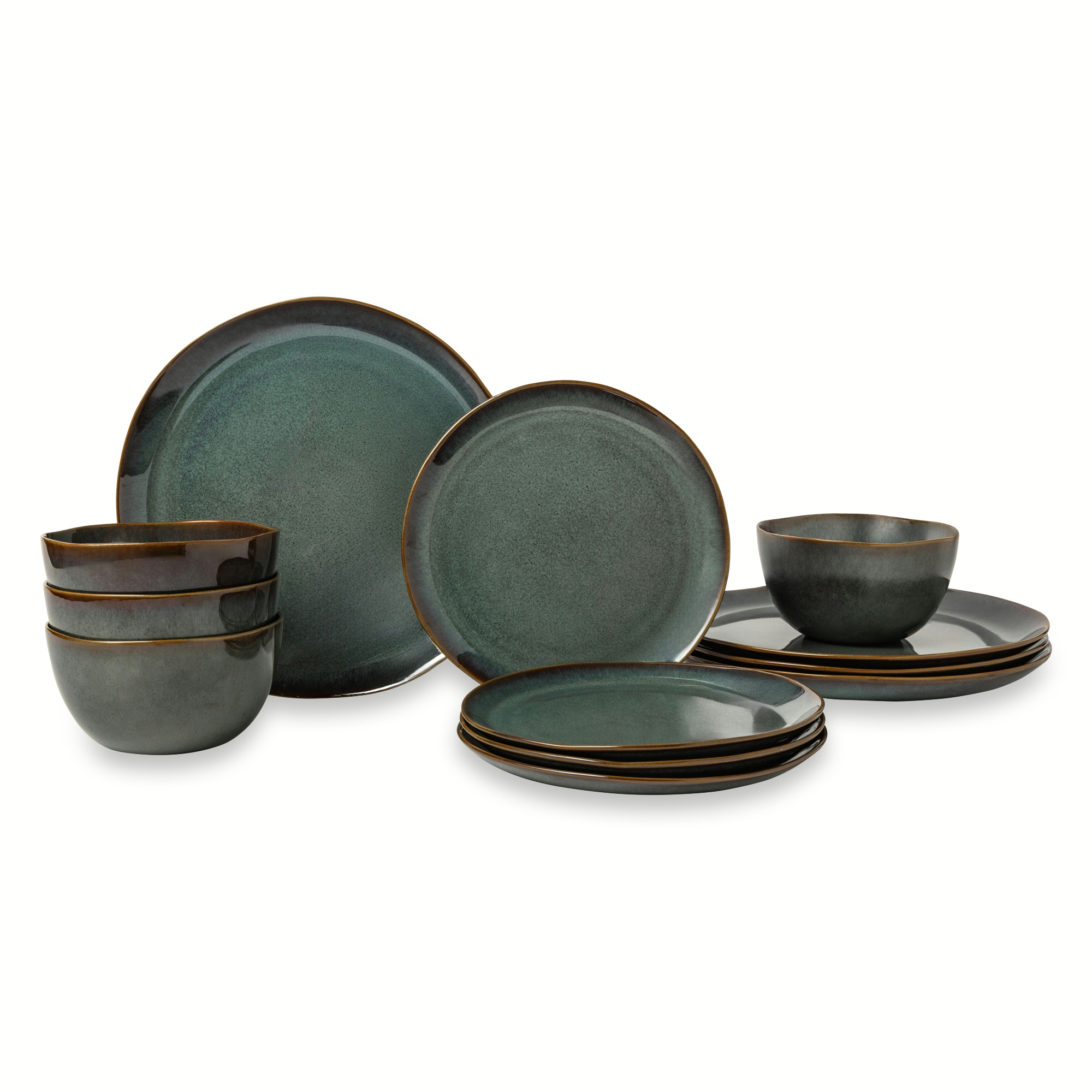 Wildstead 12-Piece Ceramic Dinnerware Set, Matthew Collection