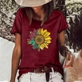 thumbnail image 2 of Pompotops Mode Adulte Femme Col Rond Manches Courtes T-Shirt Imprimé Ample Court, 2 of 8