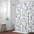 thumbnail image 5 of Watercolors Blue Gold Branch Fabric Shower Curtain Plant Washable Shower Curtains for Bathroom, Waterproof Bath Curtain with Hooks Home Decor 72x84in, 5 of 8