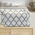 thumbnail image 1 of Mocassi Pattern Printed Pillowcases 2-Piece Set Egyptian Quality 1500 Thread Count Timeless Classic Designs Soft and Smooth Weave, Wrinkle Resistant, Quatrefoil King Pillowcase, White, 1 of 5