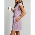 thumbnail image 5 of Womens Summer Dresses with Pockets Casual Crew Neck Sleeveless Solid Color T Shirt Sundresses, 5 of 8