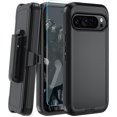 thumbnail image 1 of KOMI Phone Case for Google Pixel 9 Pro XL Case with HD Screen Protector, Pixel 9 Pro XL Case Heavy Duty Durable Shockproof 2-Layer Cover for Google 9 Pro XL with Belt Clip-Black, 1 of 5