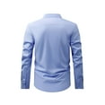 thumbnail image 3 of lcziwo Lightning Prime Today Mens Business Casual Dress Shirts Long Sleeve Button Down Stand Collar Work Tops Solid Color Wrinkle Free Shirt, 3 of 7