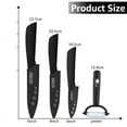 thumbnail image 3 of Kitchen Knife Set, Ceramic Chef Knife 4Pcs Set with Sheath and Ergonomic Handle,Black Blade Peeler Slicer Utility Fruit Paring Knives, 3 of 7