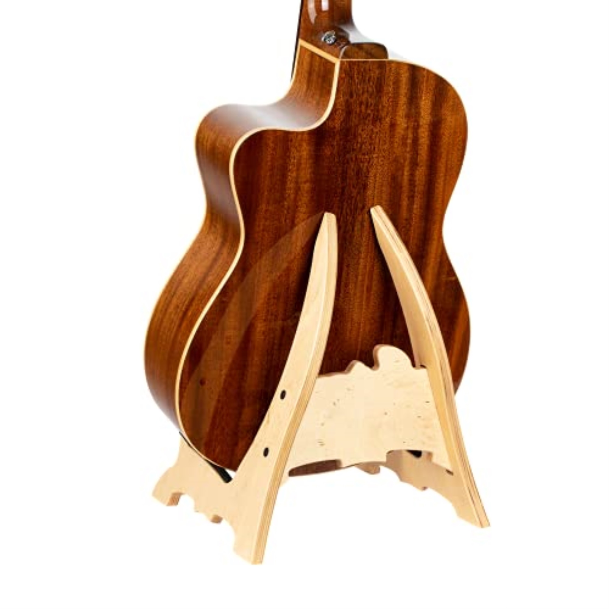 Ortega Guitars OWGS-2 Wooden Single Acoustic Guitar Stand, Birch Natural