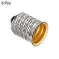 thumbnail image 3 of Uxcell E14 to E12 Light Socket Adapter Converter Bulb Base Lamp Holder Connector Silver Tone 8 Pack, 3 of 4