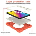 thumbnail image 5 of ELEHOLD Military Grade Shockproof Case For iPad mini (6th Generation), Heavy Duty Protection Ring Stand Cover, Adjustable Angel, Detachable Shoulder Strap, Pencil Holder, Coral Orange, 5 of 11