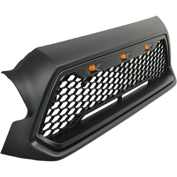 munirater Front Grille Bumper Grill with Lights Matte Black Mesh Replacement for 2012 2013 2014 2015 Tacoma