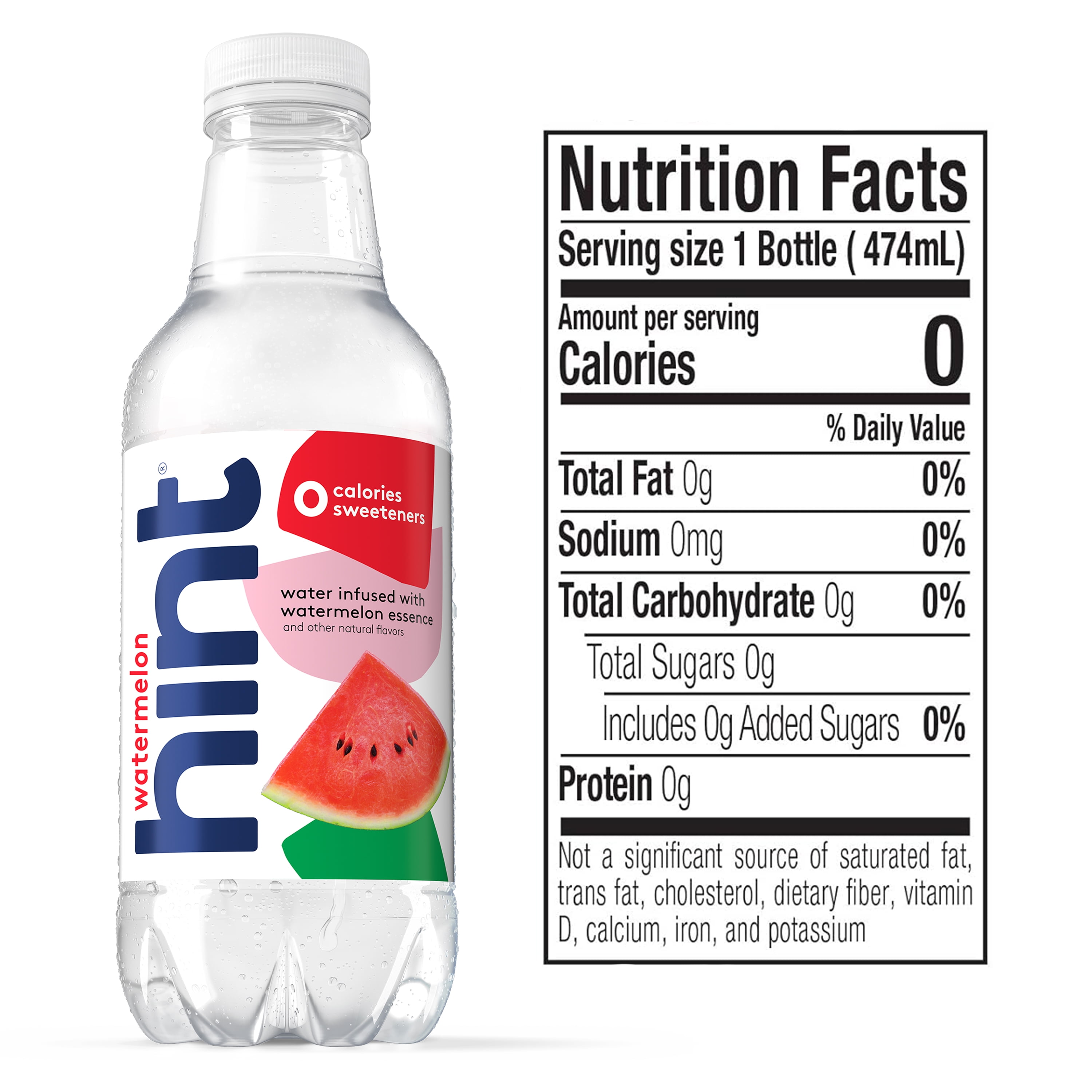 Hint Bottled Water, 2-Flavor Grape & Watermelon Pack - Purified Water Beverages with Zero Calories, Natural Flavors, and Sugar Free - 16 Fl Oz (Pack of 24)