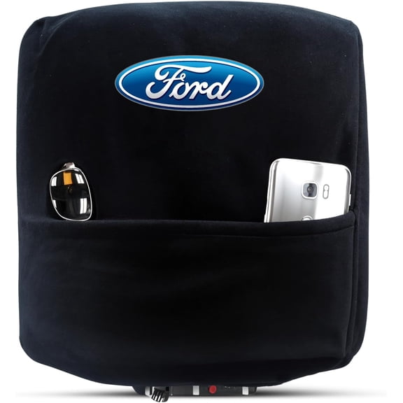 Seat Armour Center Console Cover for Ford F-150 2004-2014 Black with Embroidered Ford Logo