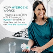 HydroEye Dry Eye Supplement with GLA, Omega-3 EPA/DHA, Supports Tear Film and Ocular Surface, 120 Softgels