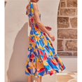 thumbnail image 3 of Strappy Dress, Polyester Fabric Summer Long Skirt Elastic Bust Machine Washable  For Streetwear For Beach Party Yellow S, 3 of 6