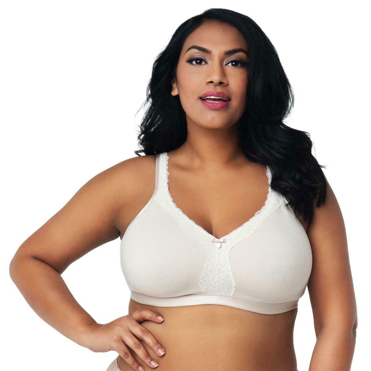 Curvy Couture Curvy Couture Cotton Luxe WireFree Bra in Natural