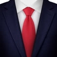 thumbnail image 3 of Jacob Alexander Men's Solid Color Pre-Tied Zipper Neck Tie - Red, 3 of 8