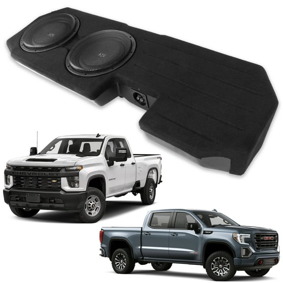NVX BE-GM-SLVDC-G4 Dual 12" 800W RMS Loaded Sub Enclosure for 2019-up Chevy Silverado and GMC Sierra