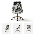 thumbnail image 3 of Home Office Computer Desk Chair Upholstered Swivel Adjustable Study Task Chairs Gold Base Cow Black, 3 of 10