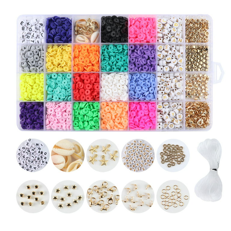 Polymer Clay Beads Set Galss Seed Letter Beads Kit Simle Soft