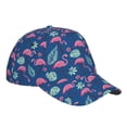 thumbnail image 3 of Kdxio Unisex Plants And Flamingos Pattern Baseball Cap Unisex Washed Classic Adjustable Hat, 3 of 8