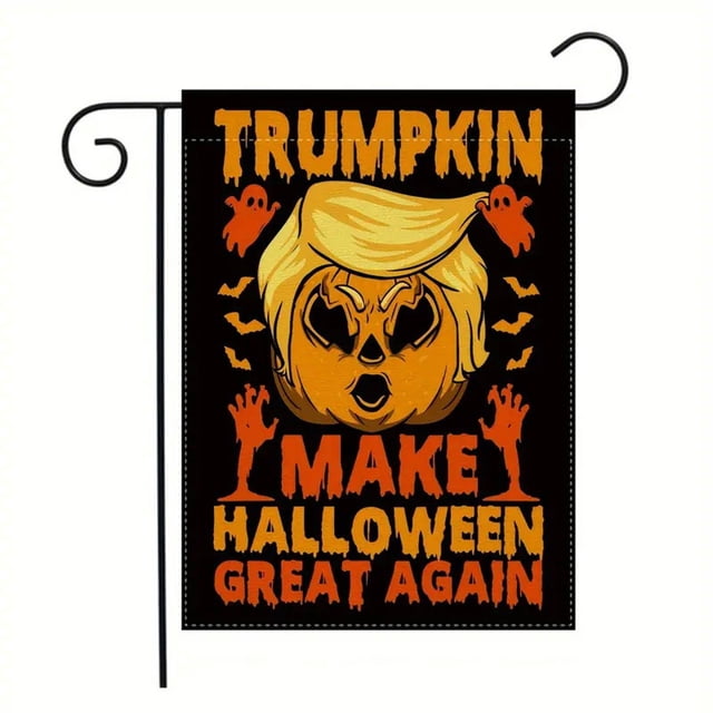 Garden Flags For Outside MAKE HALLOWEEN GREAT AGAIN Yard Flag One Size Double Rustic Small Sign Funny Banners