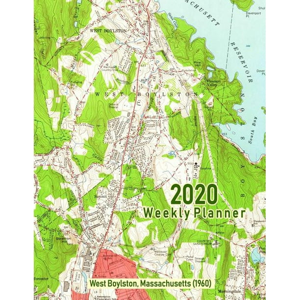 2020 Weekly Planner West Boylston, Massachusetts (1960) Vintage Topo Map Cover