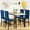 White & Blue, variant on LTTROMAT Dining Table Set for 4 with Faux Marble Table, Small Kitchen Table and Chairs Set with 4 Velvet Upholstered Chairs, White & Blue
