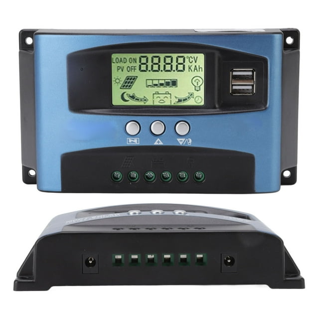 MPPT Contrôleur Solaire 12V 24V Double Écran LCD USB, Algorithme de Suivi de Puissance Maximale, Puce de Qualité Industrielle Multiple