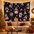 thumbnail image 3 of Jack O Lantern Pattern with Lanterns and Candy, Playful Illustration for Spooky Decor Fans, Festive Wall Decor, Halloween Gift, Tapestry Wall Hanging for Bedroom and Dorm, 3 of 7