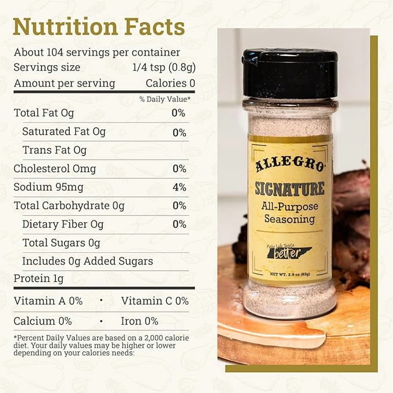 (2 pack) Allegro Signature All-Purpose Seasoning, 2.9 oz