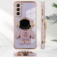 thumbnail image 5 of for Samsung Galaxy S21 Case Astronaut Plating Electroplate Luxury Elegant Case Camera Protector Kickstand Shockproof Protective Corner Back Cover Galaxy S21 Case -Purple, 5 of 6