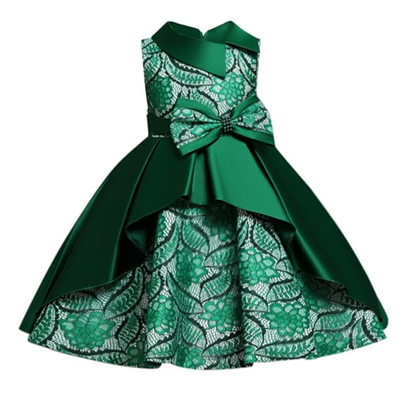 XQYLOS Glitter Accent Girls Pageant Dress Spring/Summer/Fall Catwalk Show Tutu Skirt Layered Chiffon Party Dress Birthday Celebration Outfit Sash Bow Detail Performance Ready Attire