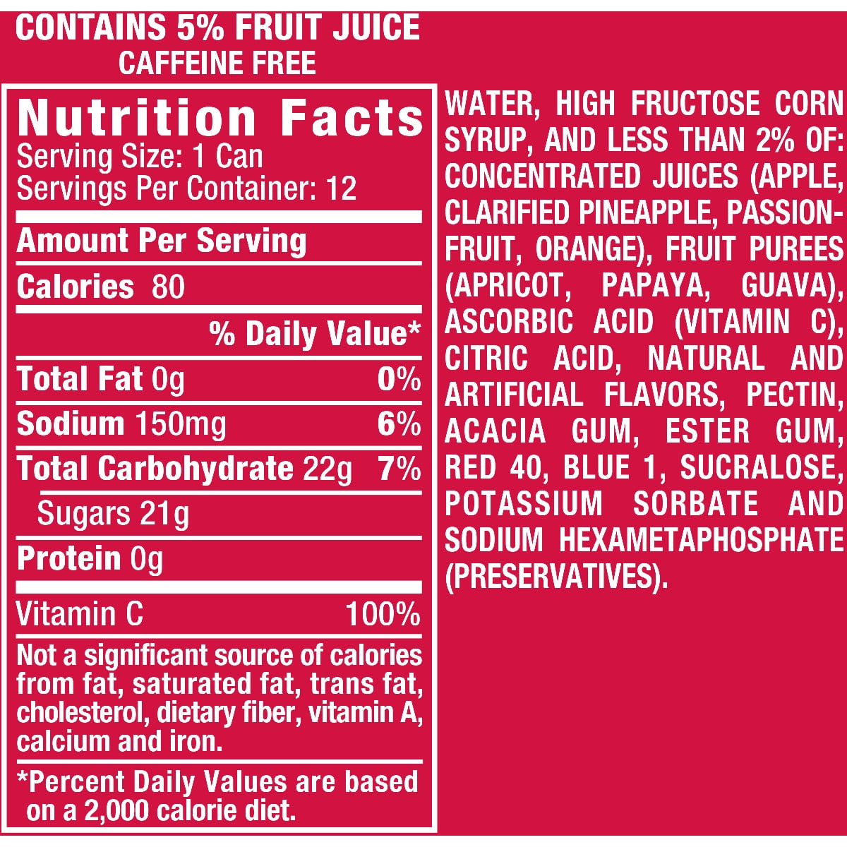 Hawaiian Punch 12 Oz Nutrition Facts Nutrition Pics Hawaiian Punch 12 Oz Nutrition Facts Nutrition Pics