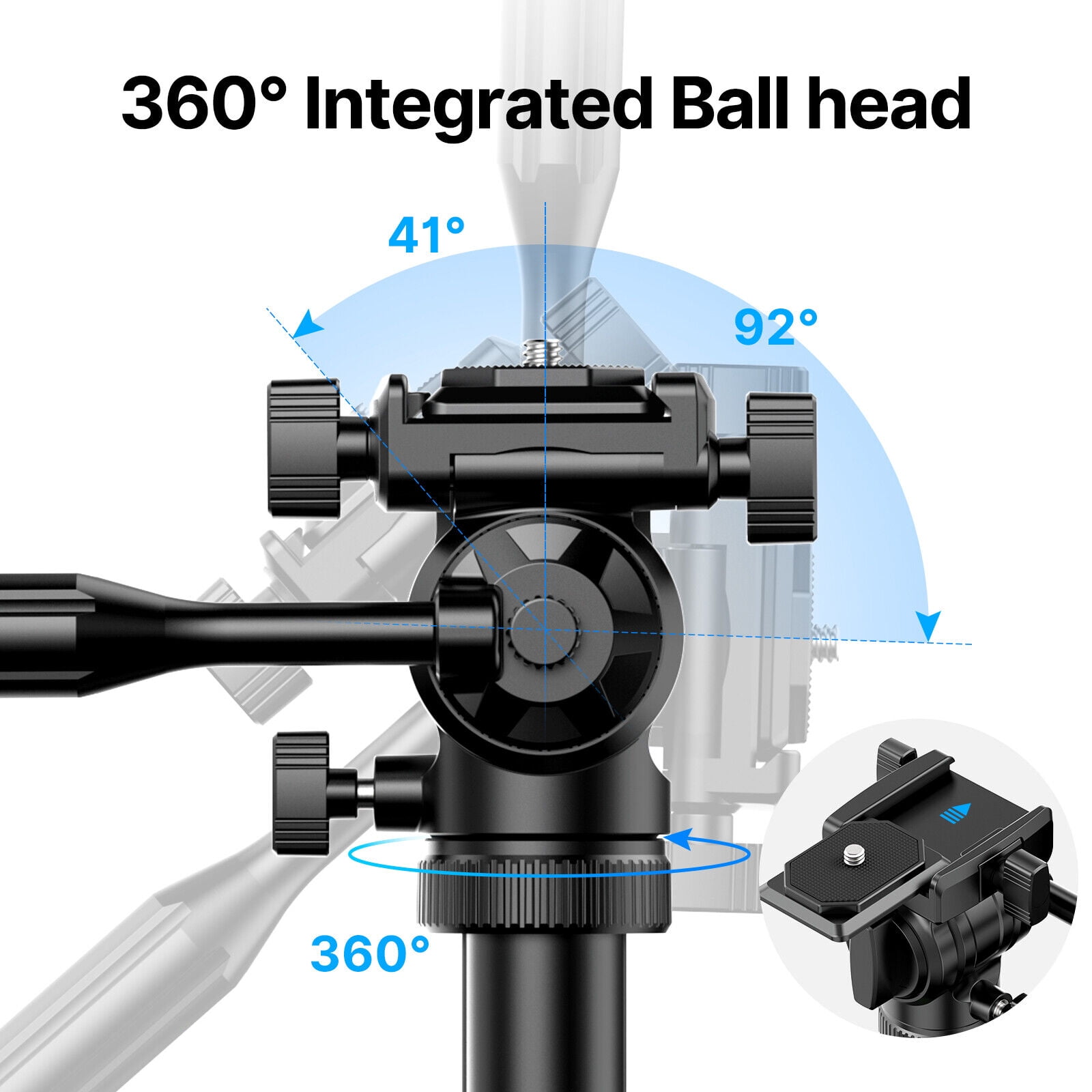 Ulanzi MT-65 Professional Horizontal Tripod Bluetooth Remote 69.3" Telescopic Aluminum Tripod with 360° Ball Head Phone Mount and Center Column Extension for DSLR Mirrorless Cameras and Smartphones