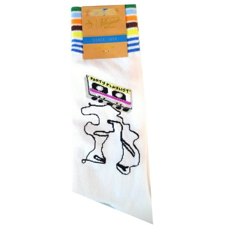 Original Penguin Men's Colorblock Dress Socks, White, One Size