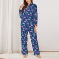 thumbnail image 2 of Sikiie Plants And Flamingos Women's Long-Sleeve Shirt and Full-Length Bottom Pajama Set (s-xxl)-XX-Large, 2 of 7
