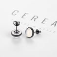 thumbnail image 2 of Pendientes para orejas sensibles Pendientes de piedra lunar sintética Pendientes redondos Pendientes de plata de ley para mujer, 2 of 6
