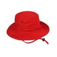 thumbnail image 1 of NYFASHION101 Men's Crushable Snap Brim Cotton Outdoor Bucket Sun Hat, Red, 1 of 3