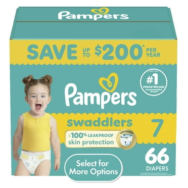Pampers Swaddlers Baby Diapers Size 7, 66 Count (Select for More Options)