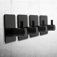 thumbnail image 2 of Ganchos de pared adhesivos con acabado negro mate, ganchos autoadhesivos resistentes para toallas de baño, abrigos, simplicidad elegante, 2 of 5