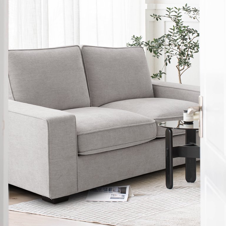 Linen Loveseat Sofa Couch with Removable Back and Seat Cushions