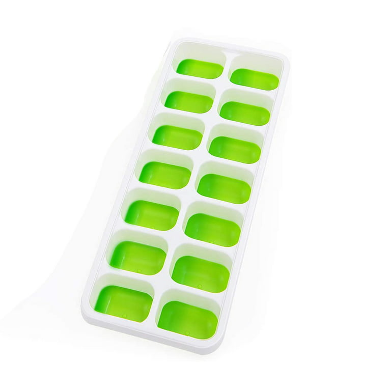 Mini Ice Cube Trays for Freezer with Easy-Release Silicone Bottom