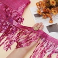 thumbnail image 3 of 1card 10 Yards Sequins Fringe Trim 6 Inch Deep Pink Sequin Tassels Sewing Trim Sequin Chainette Tassel Fringe Trim for DIY Latin Dress Shawls Dance Dresses Clothing Embellishment, 3 of 7