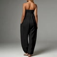 thumbnail image 5 of SONXAHE Womens Strapless Jumpsuit Smocked Tube Top Wide Leg Pocket Daily Bottoms, 5 of 5