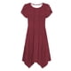 thumbnail image 5 of Mujeres Manga Corta Tops Casual Cuello Redondo Vestido de Impresión Irregularmente Falda Vestido de Manga Corta para Mujeres, 5 of 6