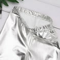 thumbnail image 5 of TiaoBug Kids Girls Shiny Metallic Leggings Bottoms Skinny Tights Pants Hip-Hop Jazz Street Dancewear Silver 7-8, 5 of 5