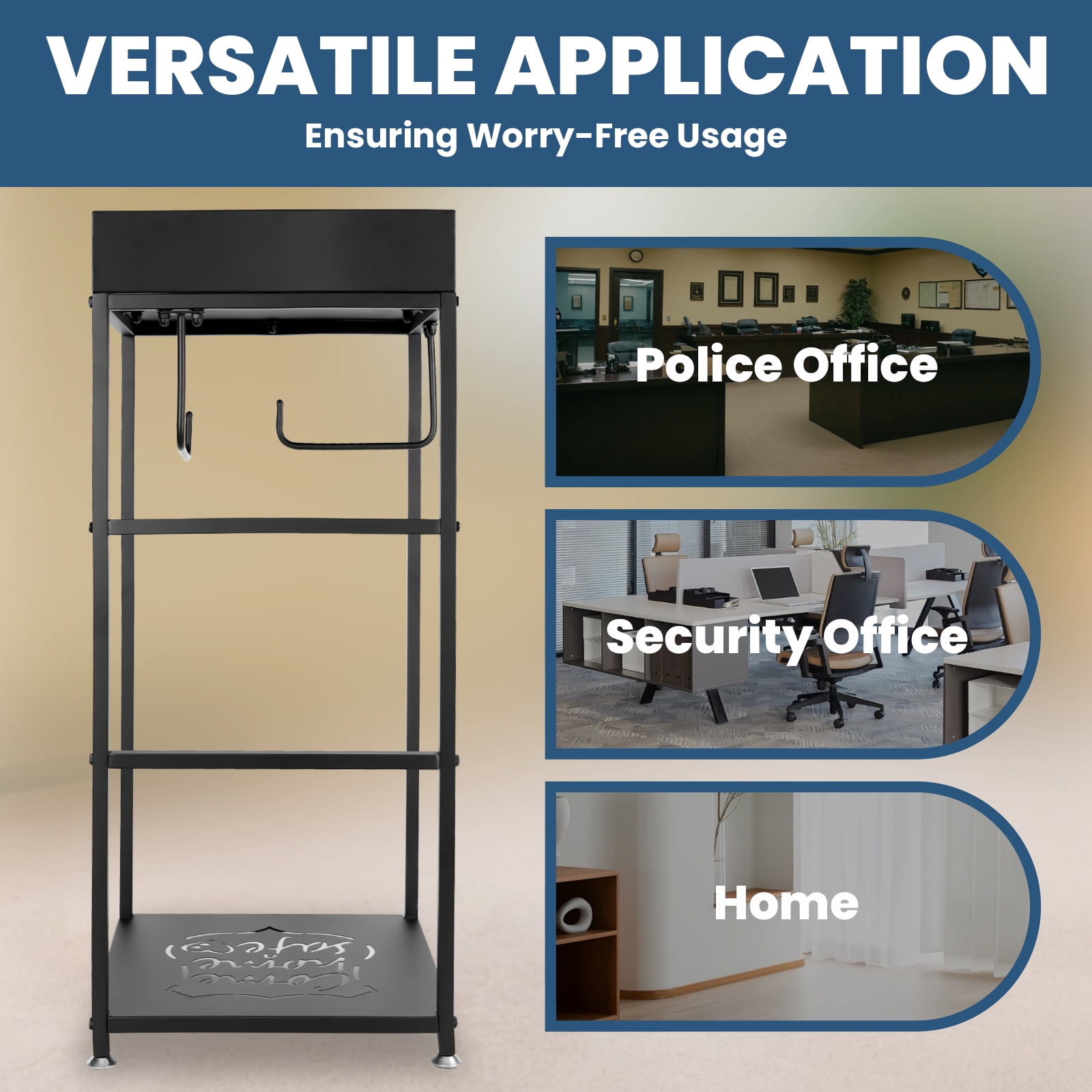 Police Gear Rack Wall Mounted, Tactical Gear Stand for Law Enforcement, Police Vest & Plate Carrier Organizer, Ideal for Police Offices